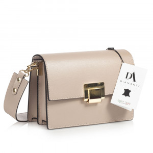 Geanta dama de umar din piele naturala DiAmanti Sara Rose Taupe